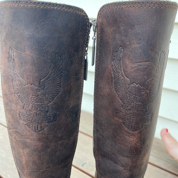 Harley-Davidson brown leather motorcycle boots - Picture 3 of 16